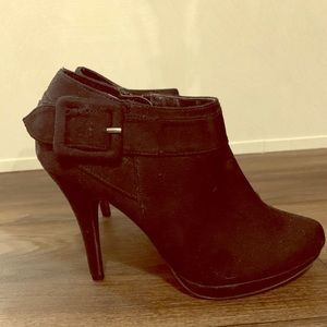Black Booties with a Skinny Heel